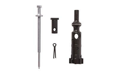 Metal firearm bolt components on white background