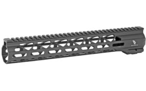 Black aluminum rifle handguard with M-LOK slots