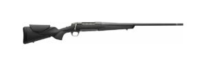 Black bolt-action rifle on white background
