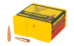 Berger ammunition box with two rifle cartridges