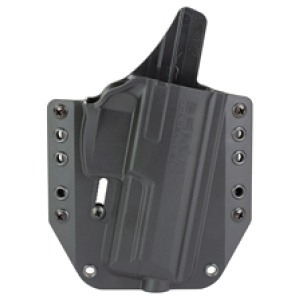Black gun holster with adjustable belt clip