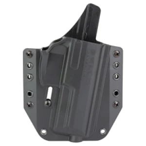 Black gun holster with adjustable belt clip