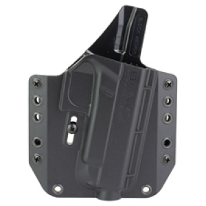 Black gun holster with mounting screws
