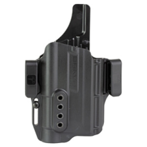 Black gun holster with belt clip attachment