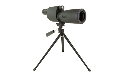 Spotting scope mounted on tripod
