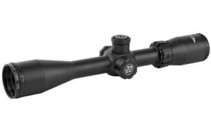 Black rifle scope isolated on white background
