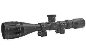 Black rifle scope isolated on white background