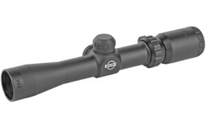 Black rifle scope isolated on white background