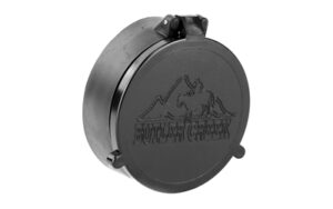 Round black metal stove damper with logo