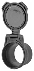 Black plastic hinged lid cover open