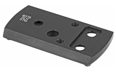 Black metal mounting plate with threaded holes