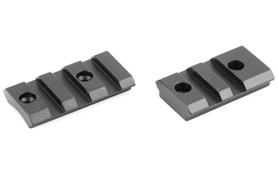 Two black metal scope mounting rails