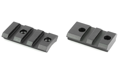 Two black Picatinny rail mounts on white background