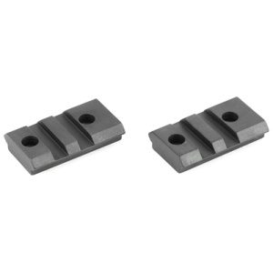 Two metal mounting bases with screw holes