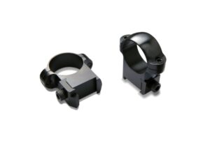 Black scope mounting rings for rifles