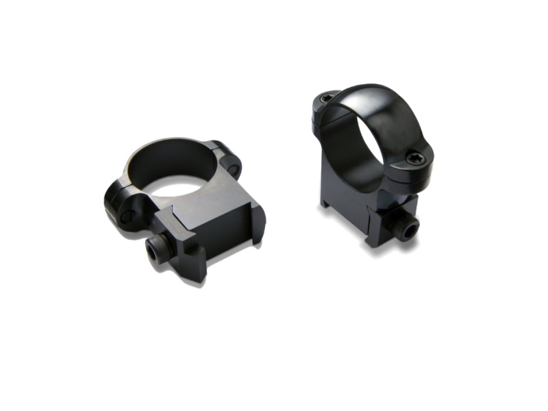 Black scope mounting rings for rifles