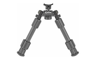 Adjustable rifle bipod on white background