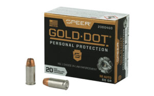 Speer Gold Dot .32 Auto ammunition box and cartridges