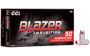 CCI Blazer Aluminum Handgun Ammunition .40 S&W 165 gr FMJ 1100 fps 50/ct