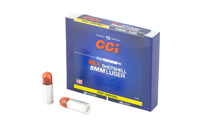 CCI 9mm Luger shotshells packaging and cartridges