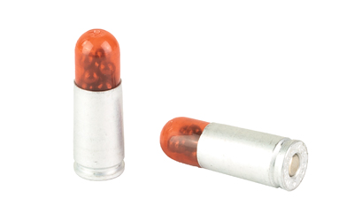 Two orange-tipped dummy ammunition rounds.