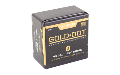 Speer Gold Dot .45 caliber ammunition box