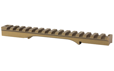 Tan Picatinny rail mount on white background
