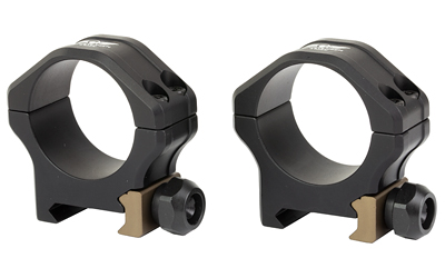 Two black scope rings with tan clamps