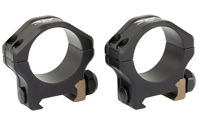 Two black rifle scope mounting rings