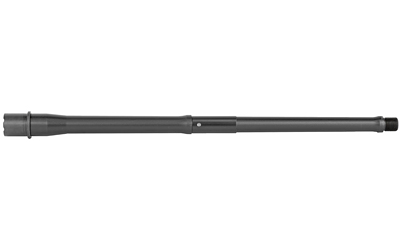 Long black rifle barrel isolated on white background