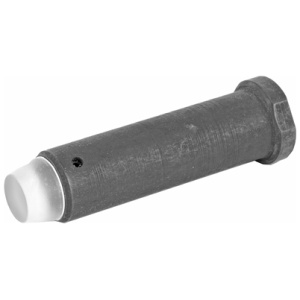 Close-up of metal industrial bolt with white tip.
