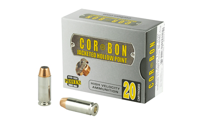 COR-BON hollow point ammunition box and bullets