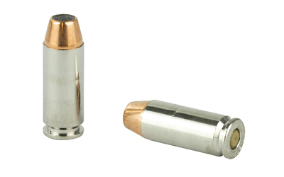 Two bullets, one upright, one lying down.