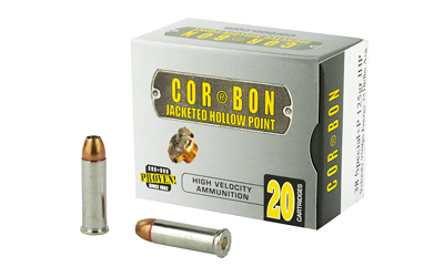 Corbon hollow point ammunition box with bullets.