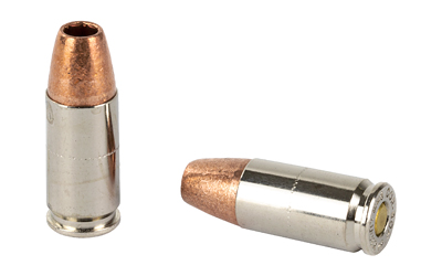 Two pistol bullets on white background.