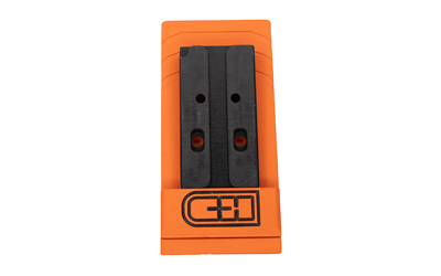 Orange battery charger with dual charging slots