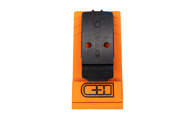 Orange rugged handheld device with black belt clip