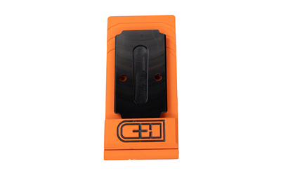 Orange device with black battery pack attachment