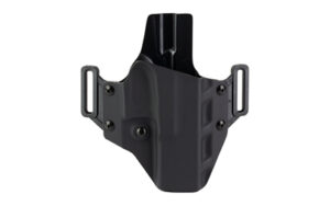 Black Kydex handgun holster with belt clips