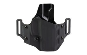 Black Kydex handgun holster with belt loops