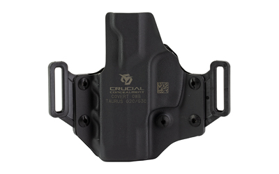 Black polymer handgun holster with belt clips