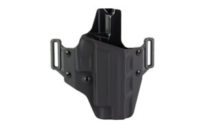 Black Kydex handgun holster with belt clips
