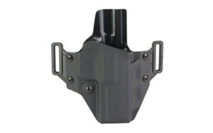 Black Kydex handgun holster with belt clips