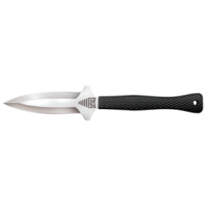 Double-edged knife with black handle