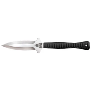 Double-edged knife with black handle