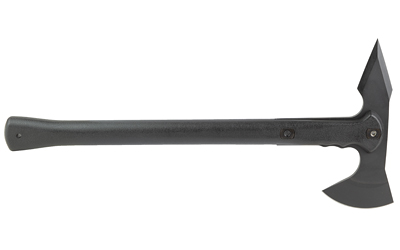 Black tactical axe with rear spike