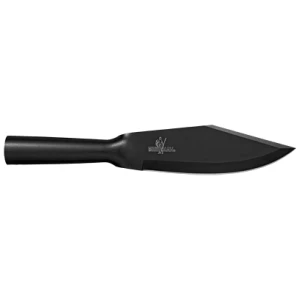 Black steel spear knife with sharp blade