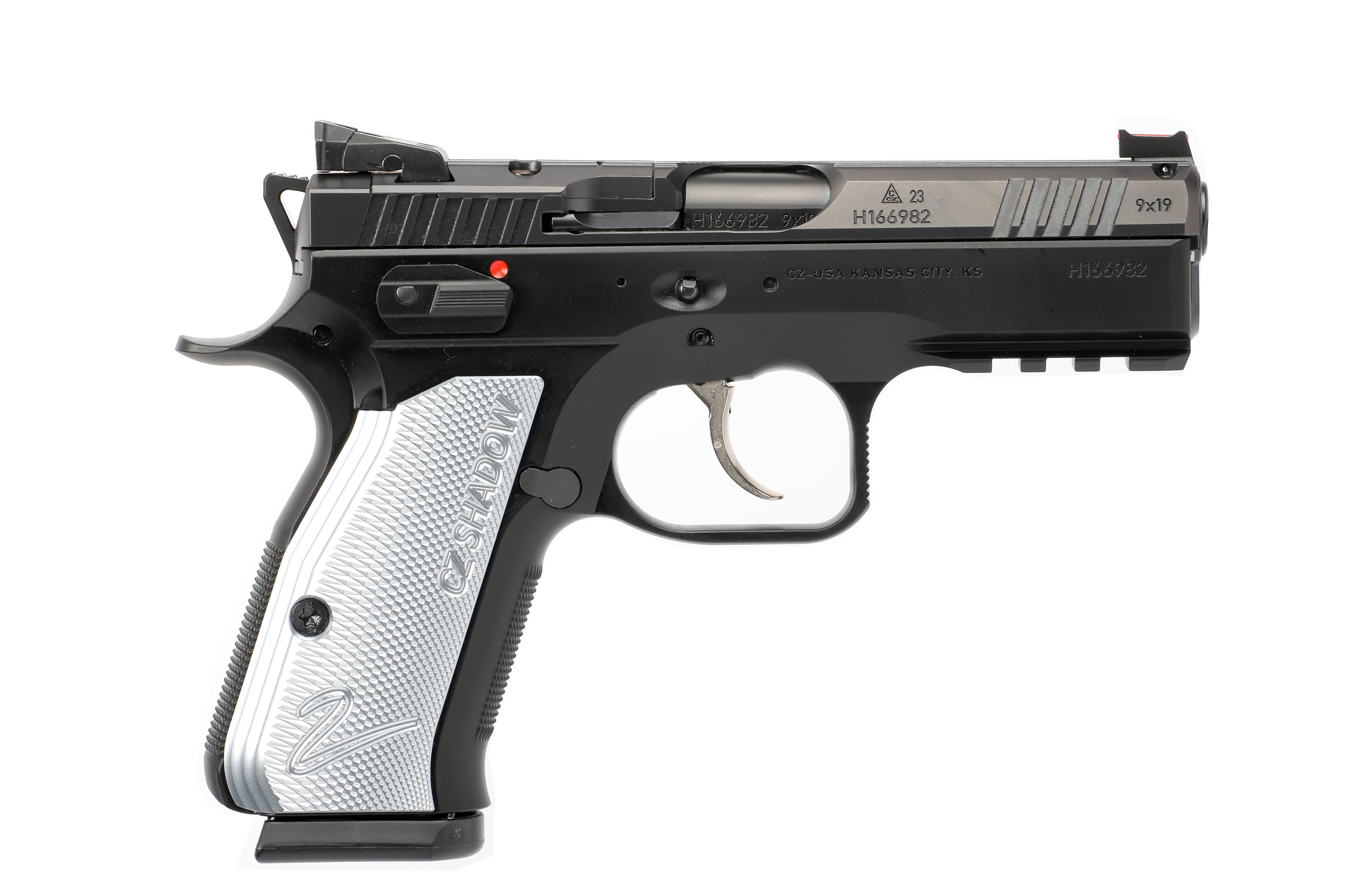 CZ SHADOW 2 COMPACT OR 9MM FS - 15-SHOT BLK NITRIDE GREY GRIP