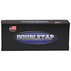 Doubletap Ammunition box with American flag logo.