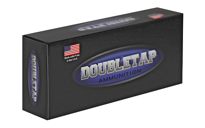 DoubleTap Ammunition box, Made in USA, black packaging.